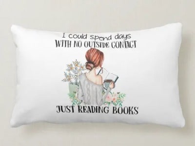 Just Reading Books Lumbar Pillow