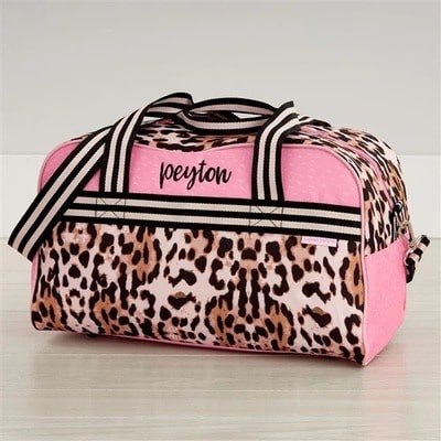 Leopard Embroidered Duffel Bag