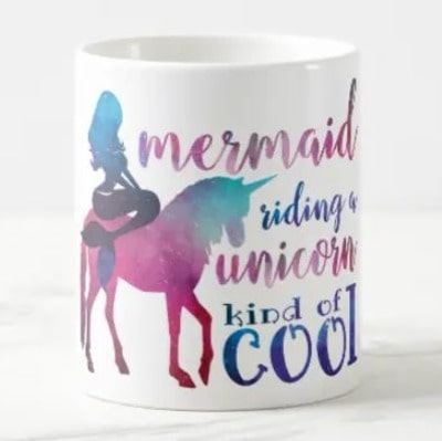 Mermaid Riding Unicorn Coffee Mug