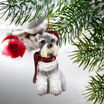 Mini Schnauzer Holiday Dog Ornament