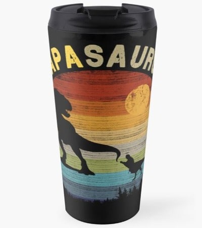 Papasaurus Vintage Sunset Travel Mug