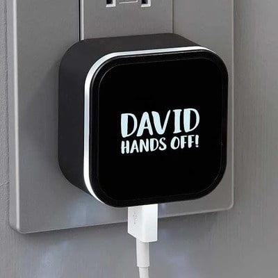 Personalized LED Triple Port USB Charger