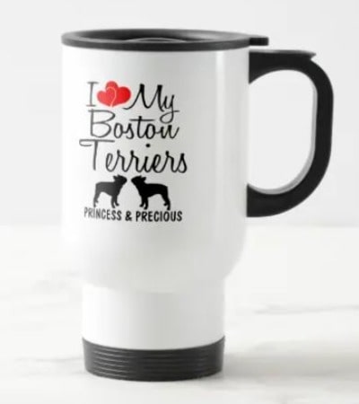 Personalized I Love My Two Boston Terriers Mug