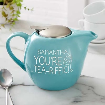 Personalized Turquoise Teapot