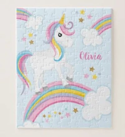 Personalized Unicorn Jigsaw Puzzle for Kids