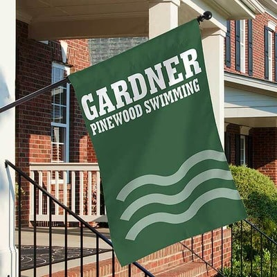 Swimming Personalized House Flag