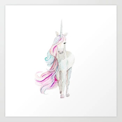 Watercolor Unicorn Art Print