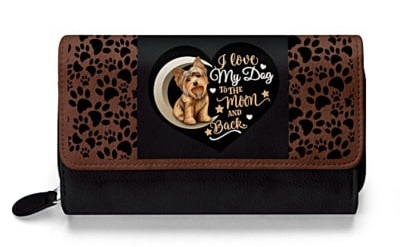 Yorkie Wallet With Paw Print Pattern