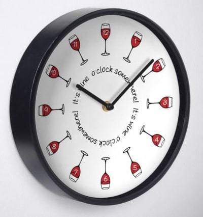It's Wine O'Clock Somewhere Clock