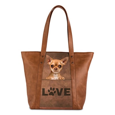 Peek-A-Boo Pup Chihuahua Tote Bag