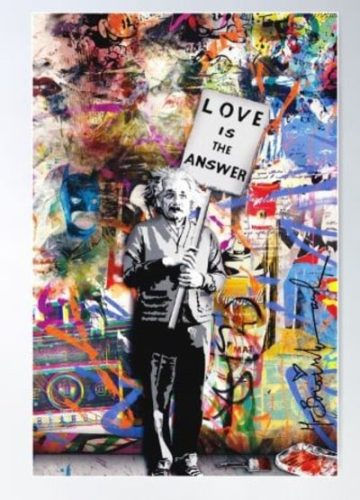 Banksy - Einstein Love Is The Answer Poster