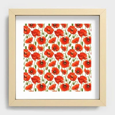 Beautiful Red Poppy Flowers Framed Print