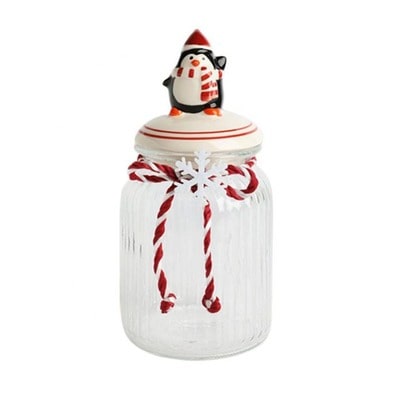 Christmas Penguin-Themed Cookie Jar