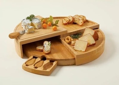 Compact Swivel Cheese Board with Knives