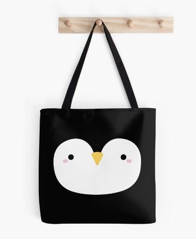 Cute Penguin Face Tote Bag