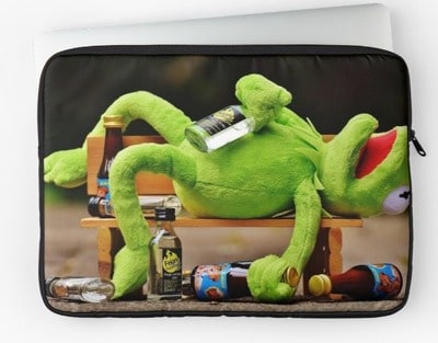 Drunk Kermit the Frog Laptop Sleeve