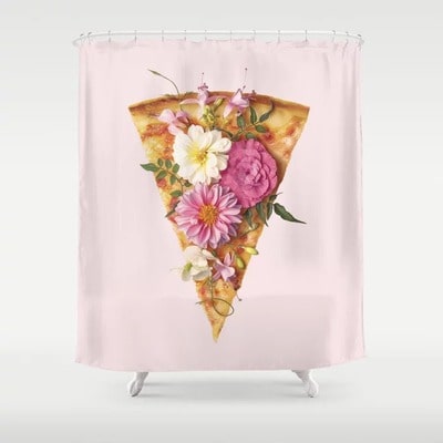 Floral Pizza Shower Curtain