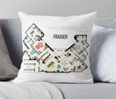 Frasier Apartment Floorplan Throw Pillow