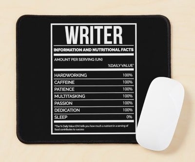Funny Writing Nutrition Label Mouse Pad