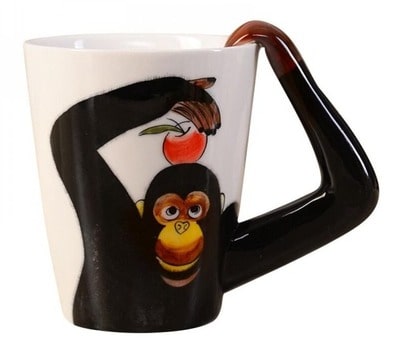 Hand Drawn Monkey Ceramic Mug