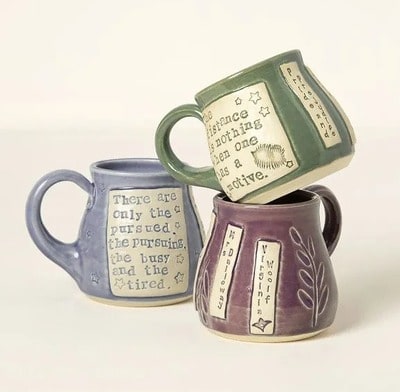 Handmade Stamped Literary Mug