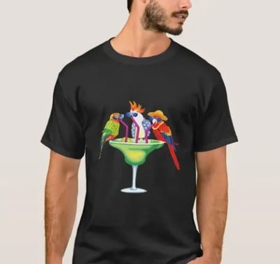 Parrots Drinking Margarita T Shirt