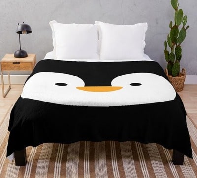 Penguin Face Throw Blanket