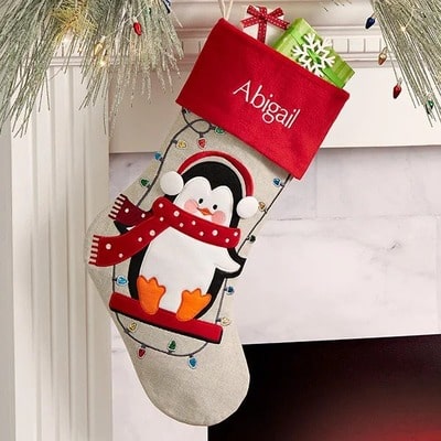 Personalized Penguin Christmas Stocking
