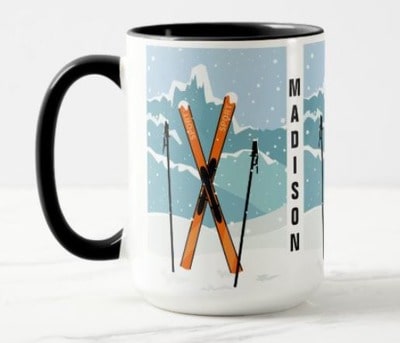 Personalized Winter Skiing Mug