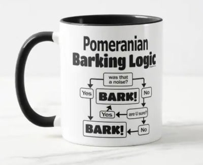 Pomeranian Barking Logic Mug