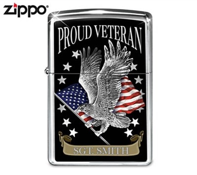 Proud Veteran Personalized Zippo Lighter