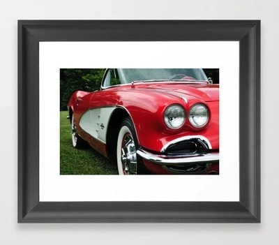 Red Corvette Framed Art Print