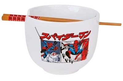Spider-Man Ramen Bowl with Chopsticks