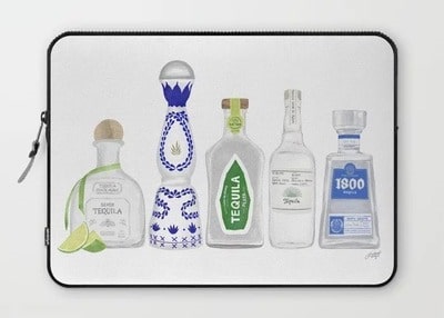 Tequila Bottles Illustration Laptop Sleeve