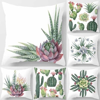 Tropical Cactus Throw Pillow 