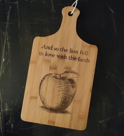 And So The Lion Fell In Love With The Lamb Cutting Board