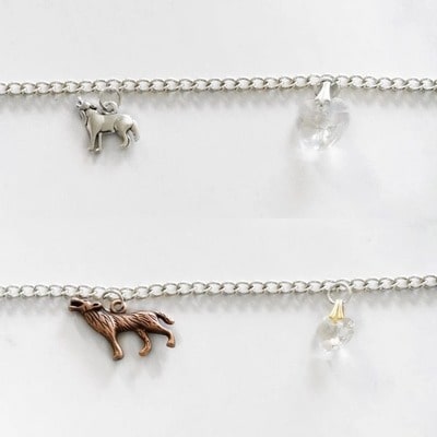 Bella’s Bracelet with wolf and heart charm