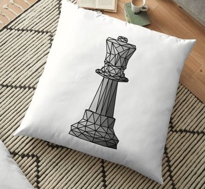 Geometric Chess Queen Floor Pillow