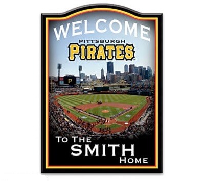 Personalized Pirates Wooden Welcome Sign