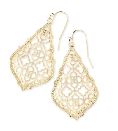 Addie Gold Drop Earrings in Gold Filigree Mix