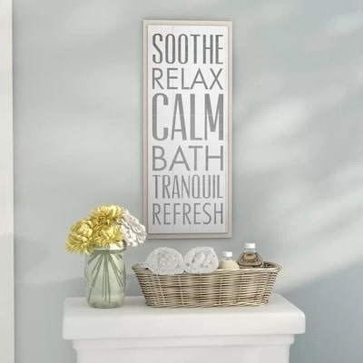 Soothe Relax Calm Bath Wall Plaque