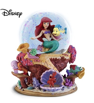 The Little Mermaid Musical Glitter Globe