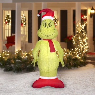 6ft Inflatable Fuzzy Plush Grinch