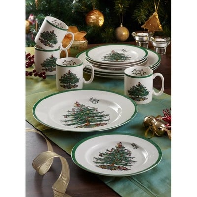 Spode Christmas Tree Earthenware Dinnerware - Set of 12