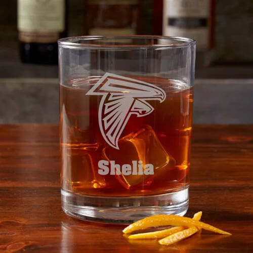 Atlanta Falcons Engraved Classic Whiskey Glass - Atlanta Falcons Gifts