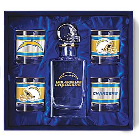 Los Angeles Chargers Five-Piece Decanter And Glasses Set