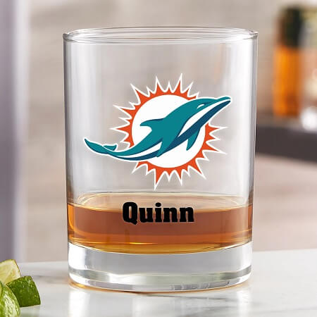 Miami Dolphins Whiskey Glass