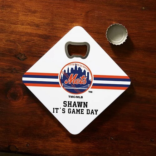 New York Mets Personalized Bottle Opener Coaster