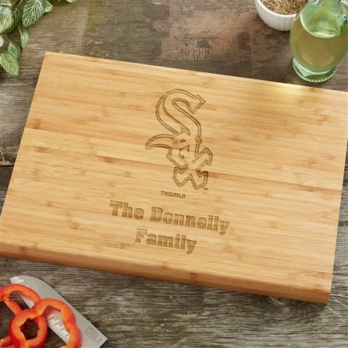 Chicago White Sox Personalized Bamboo Cutting Board