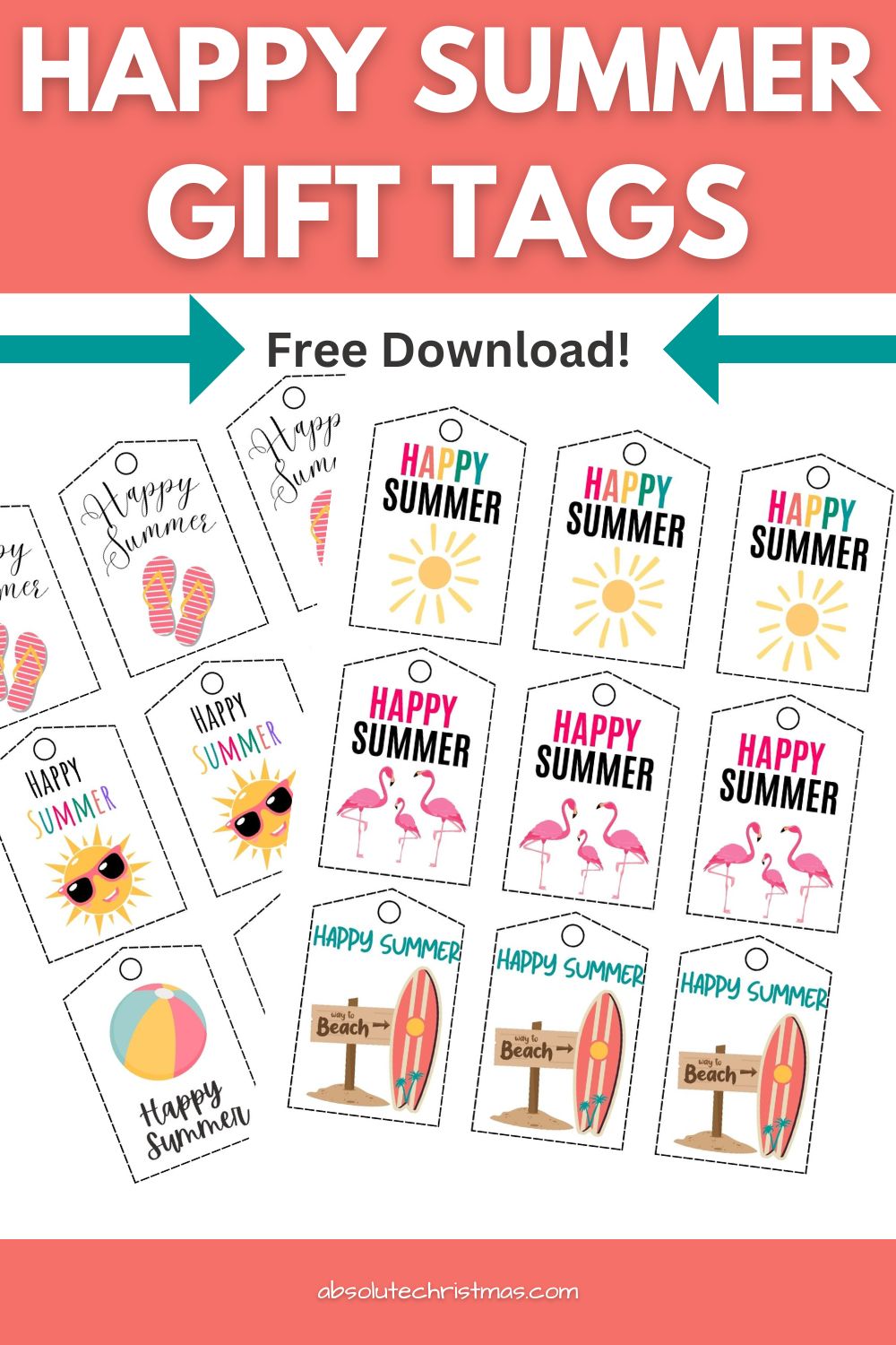 Free Printable Happy Summer Gift Tags 
